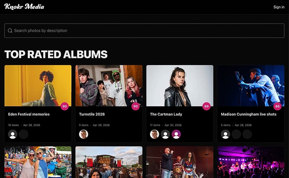 Knokr Media platform screenshot