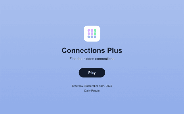 Connections Plus game interface preview